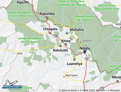 MICHELIN Kalulushi map - ViaMichelin