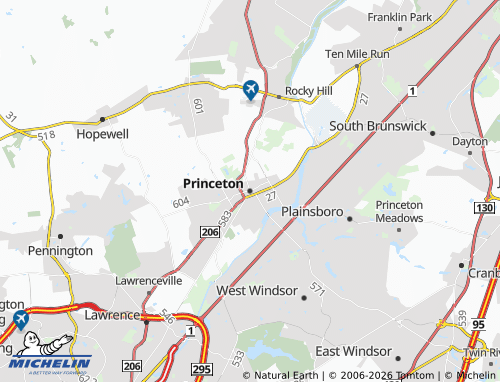 Mappa MICHELIN Princeton - ViaMichelin