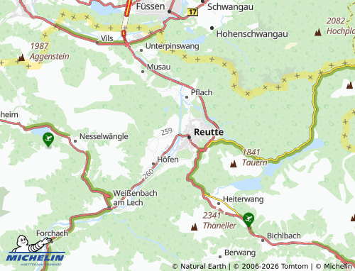 Mapa MICHELIN Lechaschau - ViaMichelin
