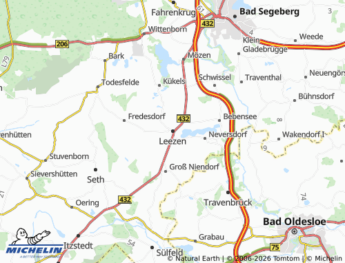 MICHELIN Leezen map - ViaMichelin