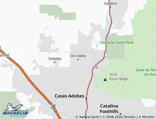 Carte MICHELIN Oro Valley - ViaMichelin