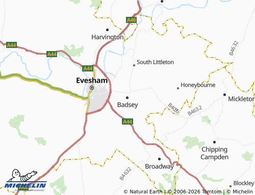 Carte MICHELIN Badsey - ViaMichelin