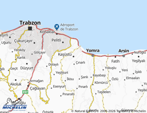 MICHELIN Kaşüstü map - ViaMichelin