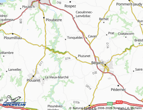 Carte MICHELIN Kernalégan - ViaMichelin