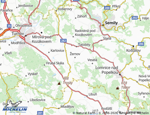 MICHELIN Žernov map - ViaMichelin