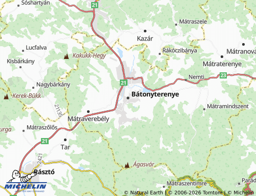 MICHELIN Bátonyterenye map - ViaMichelin