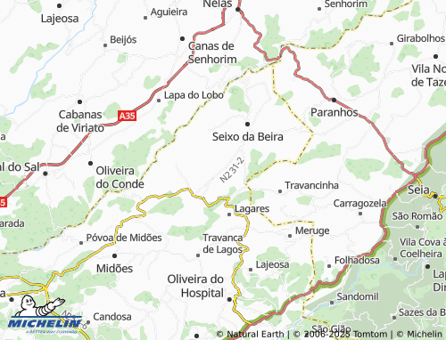 MICHELIN-Landkarte Vila Franca da Beira - ViaMichelin