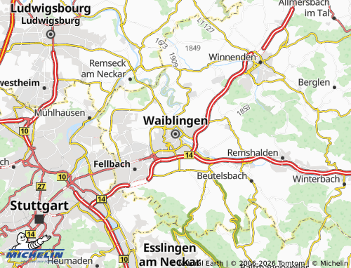 MICHELIN Waiblingen map - ViaMichelin