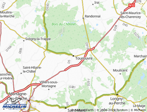 MICHELIN Tourouvre au Perche map - ViaMichelin