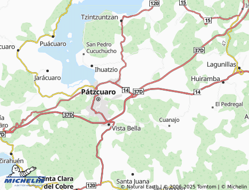 MICHELIN Bosques de Pátzcuaro map - ViaMichelin