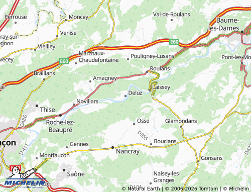 MICHELIN Deluz map - ViaMichelin