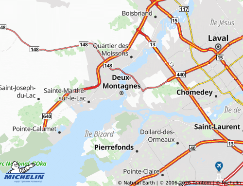 Carte MICHELIN Deux-Montagnes - ViaMichelin