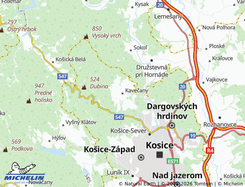 Mappa MICHELIN Kavečany - ViaMichelin