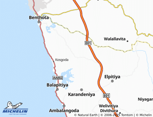 MICHELIN Uragasmanhandiya South map - ViaMichelin