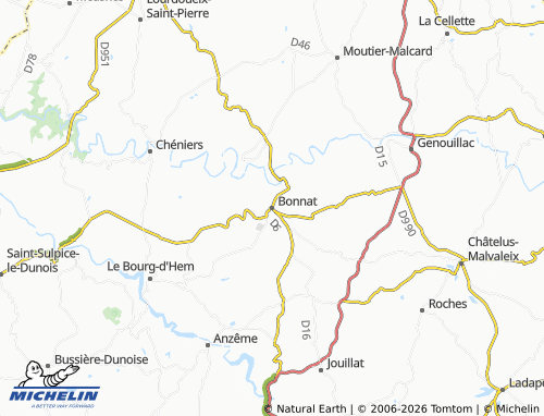 Mapa MICHELIN Bonnat - ViaMichelin