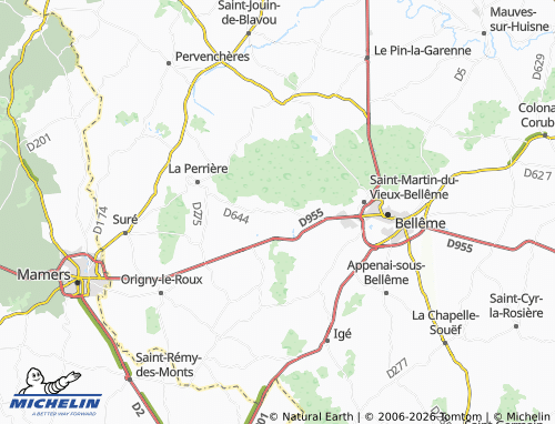 MICHELIN Les Batailles map - ViaMichelin