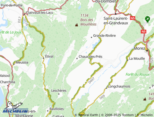 Kaart MICHELIN Chaux-des-Prés - ViaMichelin