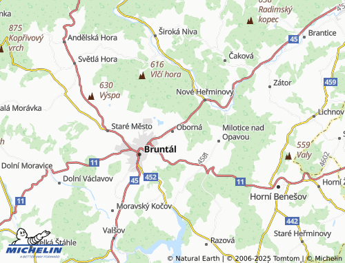 MICHELIN Oborná map - ViaMichelin