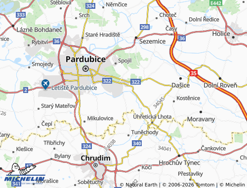 MICHELIN-Landkarte Mnětice - ViaMichelin