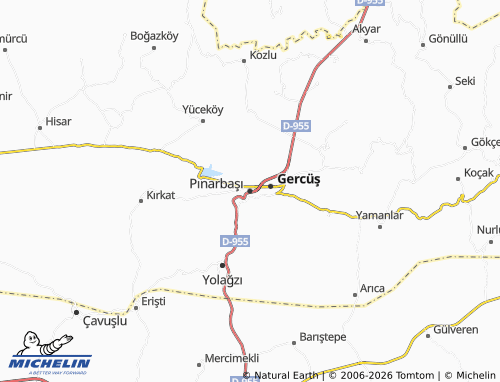 MICHELIN-Landkarte Pınarbaşı - ViaMichelin