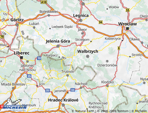 Kaart MICHELIN Kamienna Góra (District) - ViaMichelin