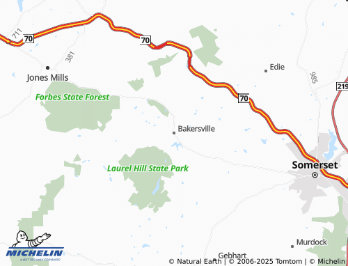 MICHELIN Bakersville map - ViaMichelin