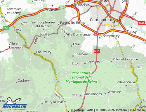 Mapa MICHELIN Chamery - ViaMichelin