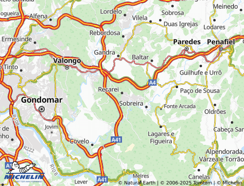 MICHELIN Recarei map - ViaMichelin