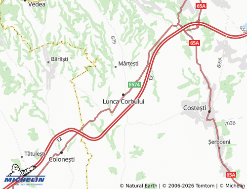 Carte MICHELIN Lunca Corbului - ViaMichelin