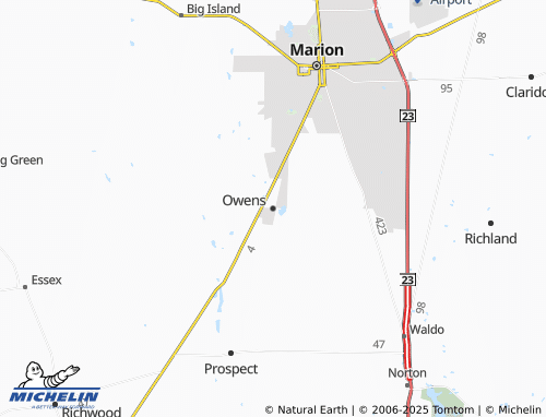 MICHELIN Owens map - ViaMichelin