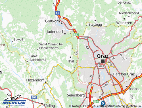 MICHELIN Thal-Unterbichl map - ViaMichelin