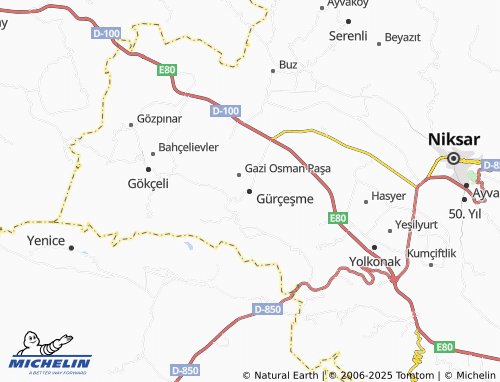 MICHELIN-Landkarte Gürçeşme - ViaMichelin