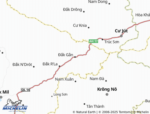 MICHELIN Đắk Gằn map - ViaMichelin
