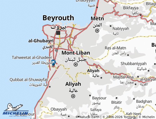 MICHELIN-Landkarte Baabda - ViaMichelin