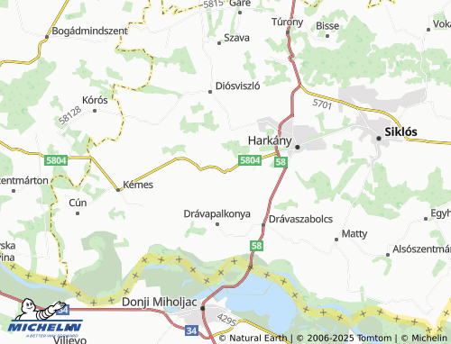 MICHELIN Kovácshida map - ViaMichelin