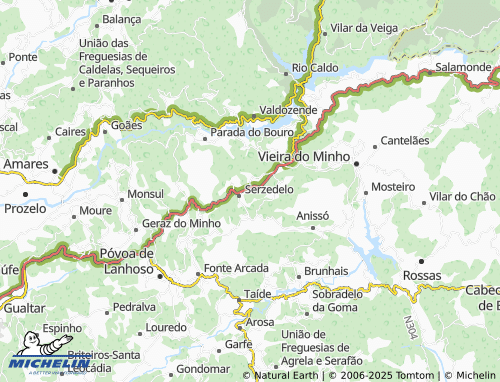 MICHELIN Pardieiros map - ViaMichelin