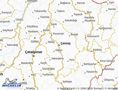 Mappa MICHELIN Çamaş - ViaMichelin