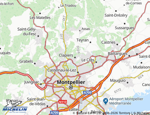 Mapa MICHELIN Clapiers - ViaMichelin