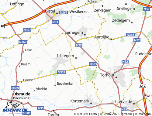 MICHELIN Ichtegem map - ViaMichelin