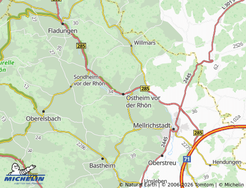 Mappa MICHELIN Ostheim vor der Rhön - ViaMichelin
