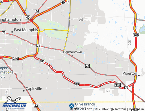 Mapa MICHELIN Germantown - ViaMichelin