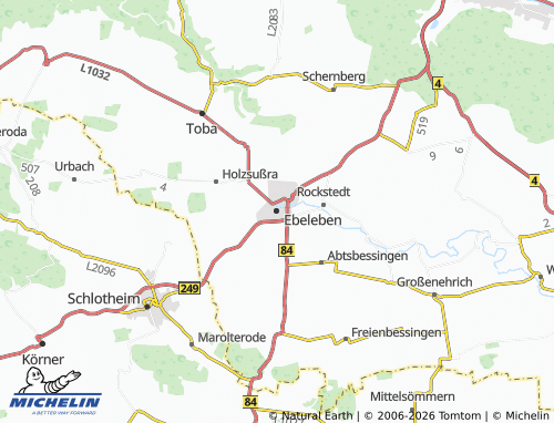 Kaart MICHELIN Ebeleben - ViaMichelin