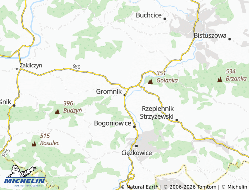MICHELIN Gromnik map - ViaMichelin