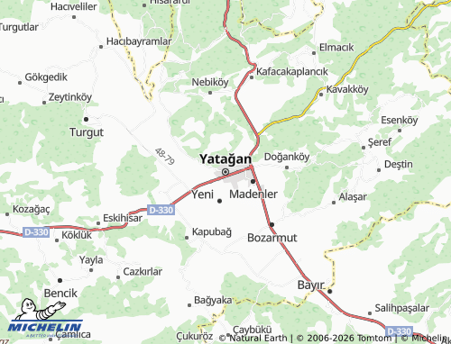 Mappa MICHELIN Yatağan - ViaMichelin
