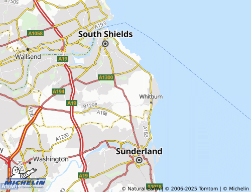 MICHELIN Cleadon map - ViaMichelin
