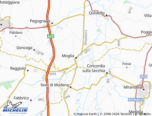 Mappa MICHELIN Moglia - ViaMichelin