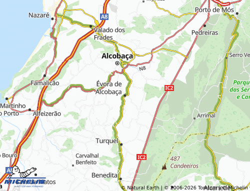 MICHELIN Évora de Alcobaça map - ViaMichelin