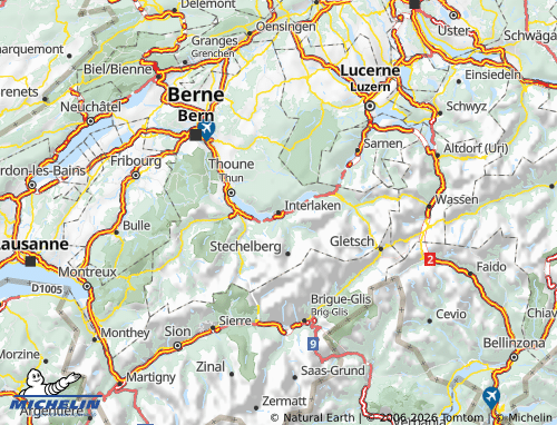 Mapa MICHELIN Interlaken-Oberhasli - ViaMichelin