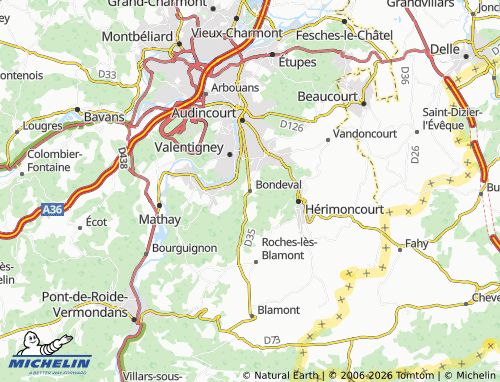 Carte MICHELIN Bondeval - ViaMichelin