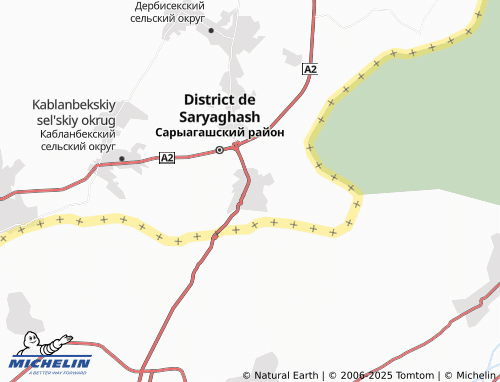 MICHELIN Zhibek Zholy map - ViaMichelin